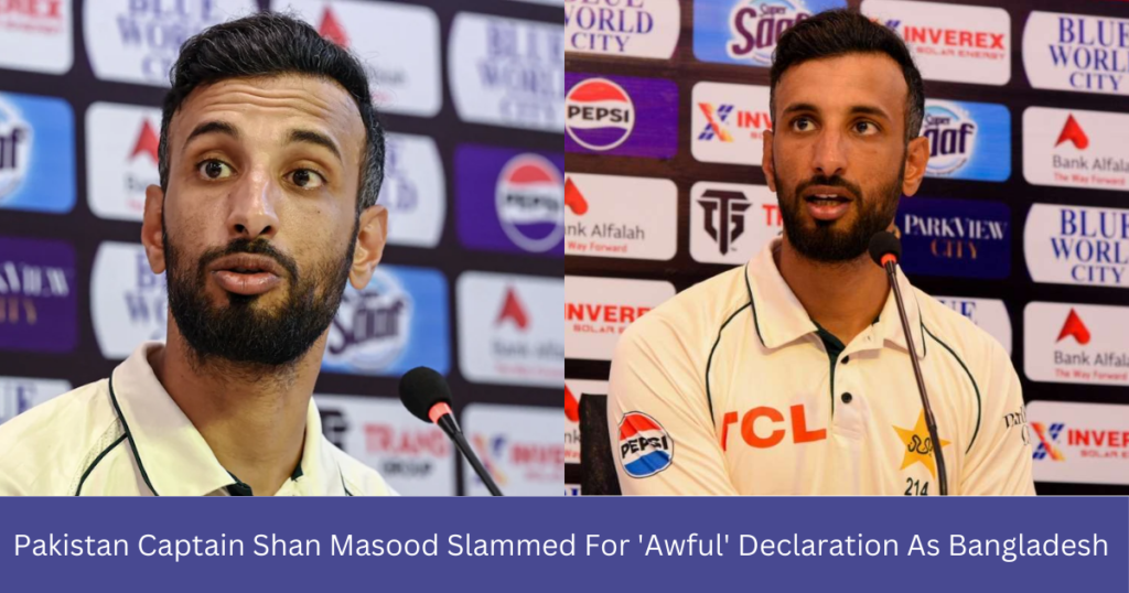 Selfish": Pakistan Captain Shan Masood Slammed For 'Awful' Declaration As Bangladesh Take Lead