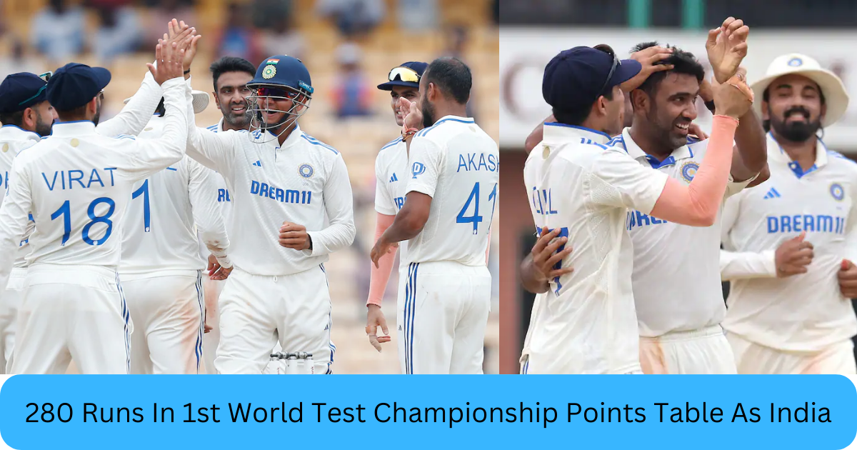 sports news,280 Runs In 1st World Test Championship Points Table As India Beat Bangladesh