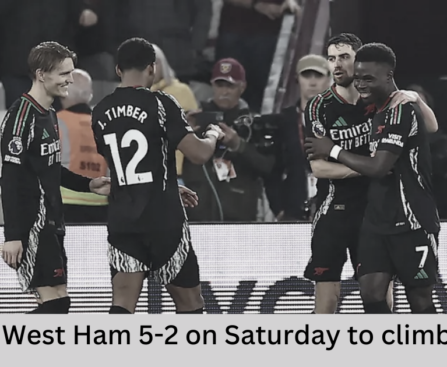 Arsenal Up To Second, West Ham 5-2 on Saturday to climb,Justin Kluivert's Penalty Hat-Trick Makes History